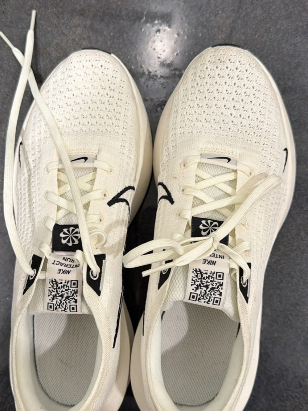 Nike Cream and Black Knit Running Shoes